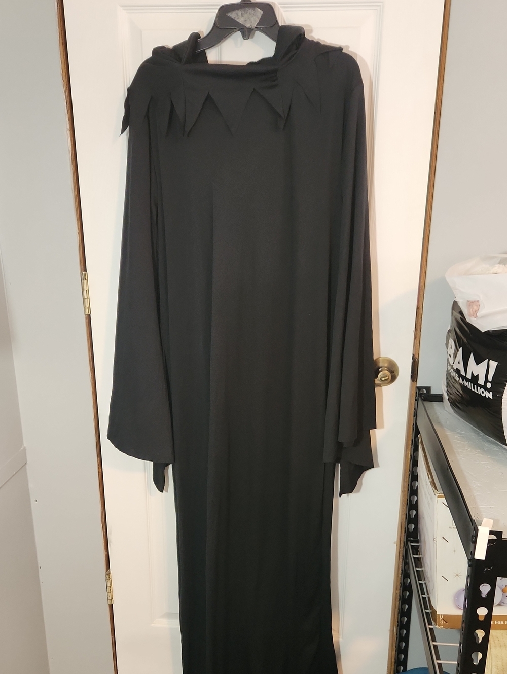 Phantom Of Darkness Black Hooded Maxi Robe with Veil